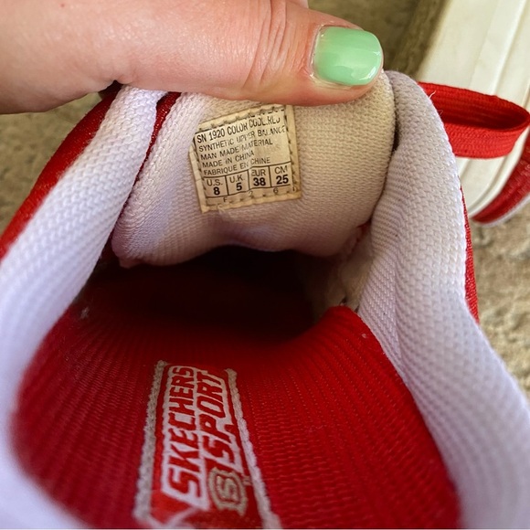 Skechers Vintage Y2K Platform Sneakers Backless Slip On Chunky Red Glitter: 8 - Picture 8 of 10